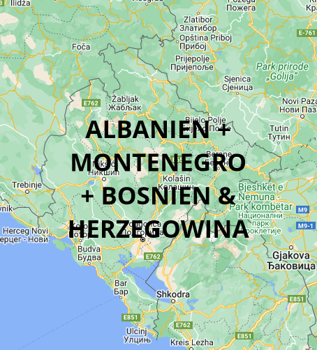 Campingplätze - 3 Länder Campingplätze 2024 - Albanien - Montenegro - Bosnien und Herzegowina