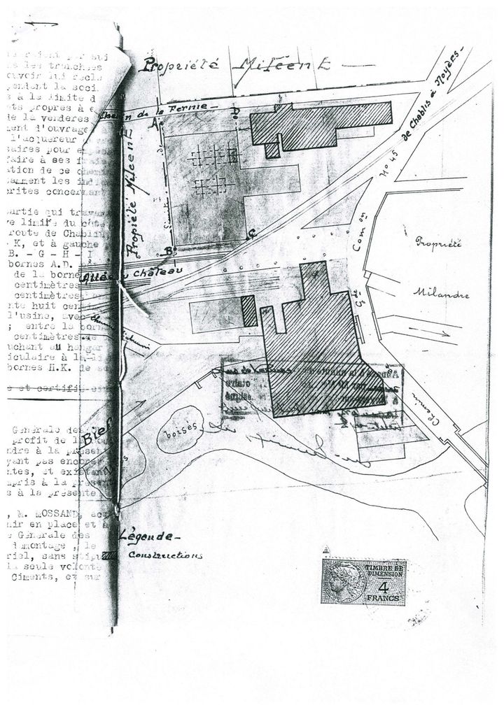 Le plan contenu dans l'acte de vente de l'usine du 14 mai 1937
