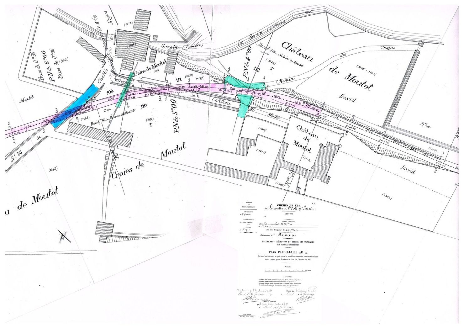 Le plan parcellaire du Chemin de Fer Départemental du 31janvier 1889
