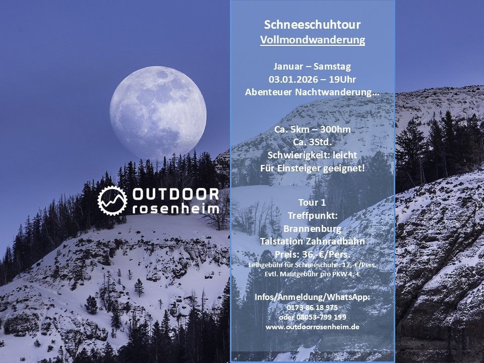 Vollmondwanderung/Schneeschuhwanderung Arzmoos. Mit den Schneeschuhen durch die Berge! 2026_01_03_ODR_T01_SSW_Vollmondwanderung Arzmoos