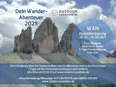 Weitwanderung zu den 3 Zinnen - 7 Tage Sehr gute Kondition erforderlich! 42a_2021_07_26_OR_T42a_WAN_Alpenueberquerung