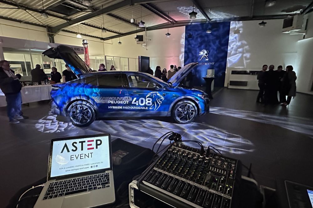 Eclairage et ambiance musicale pour un lancement de produit Peugeot