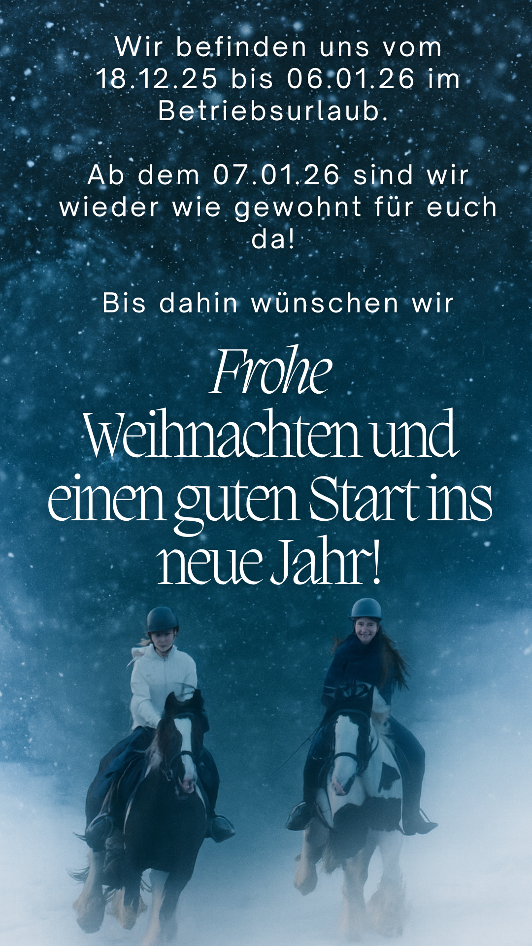 Betriebsurlaub Rundum Tierisch Weihnachten 2025