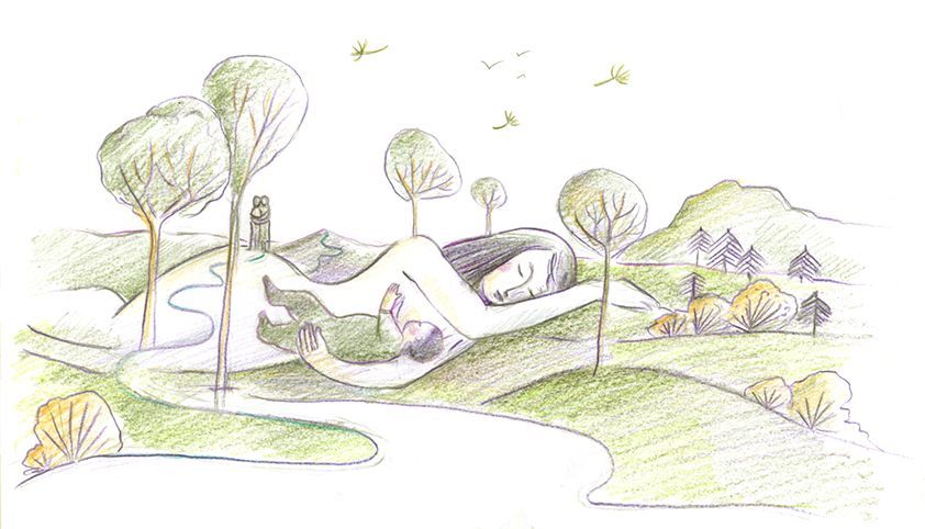 Dessin Aline Dessin femme et bébé