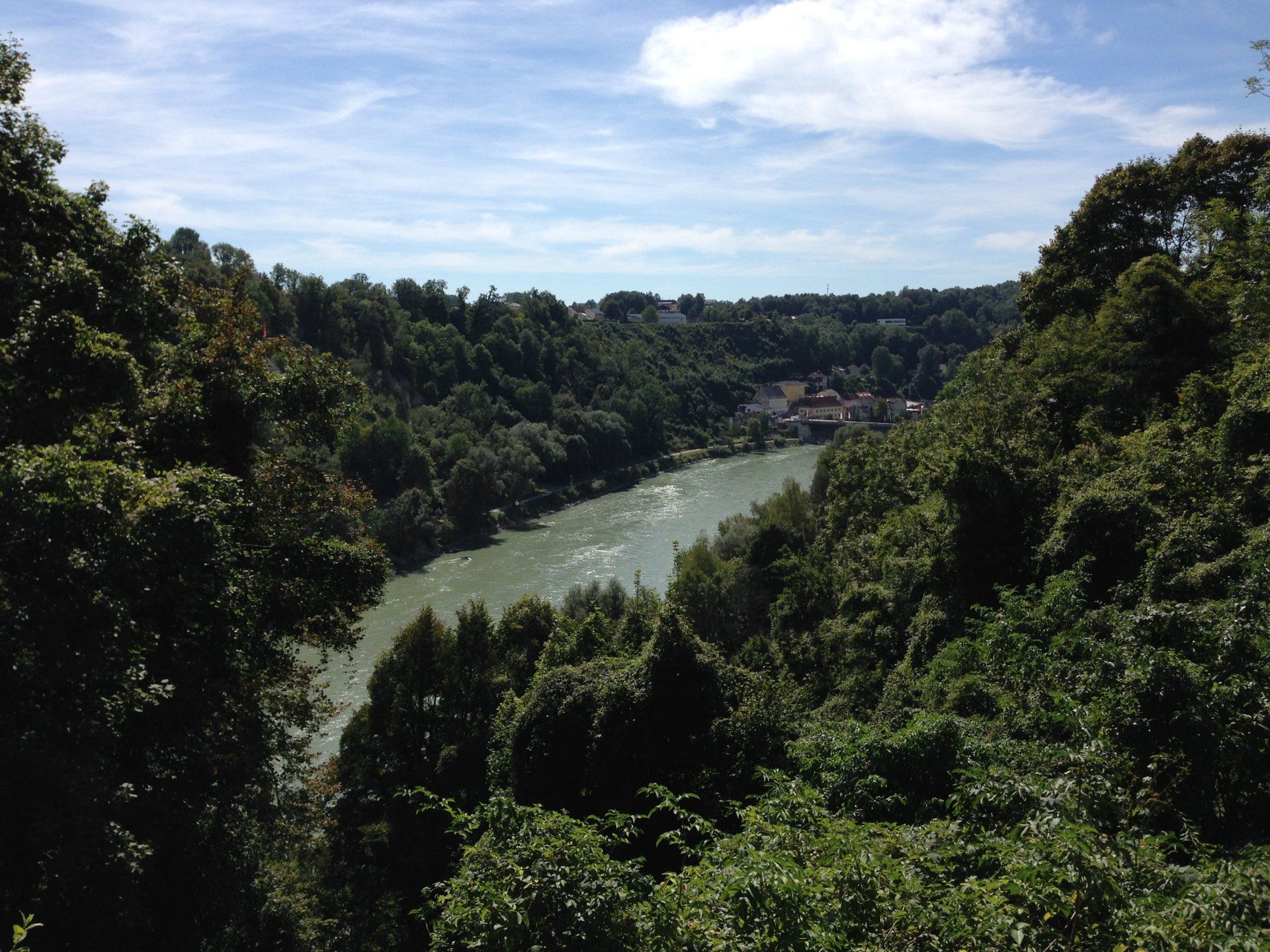 view down to the river Salzach.