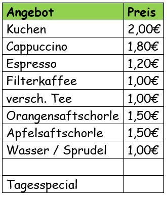 Preisliste