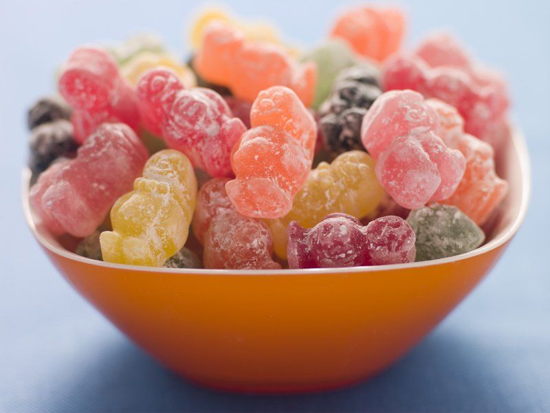 A bowl of jelly babies