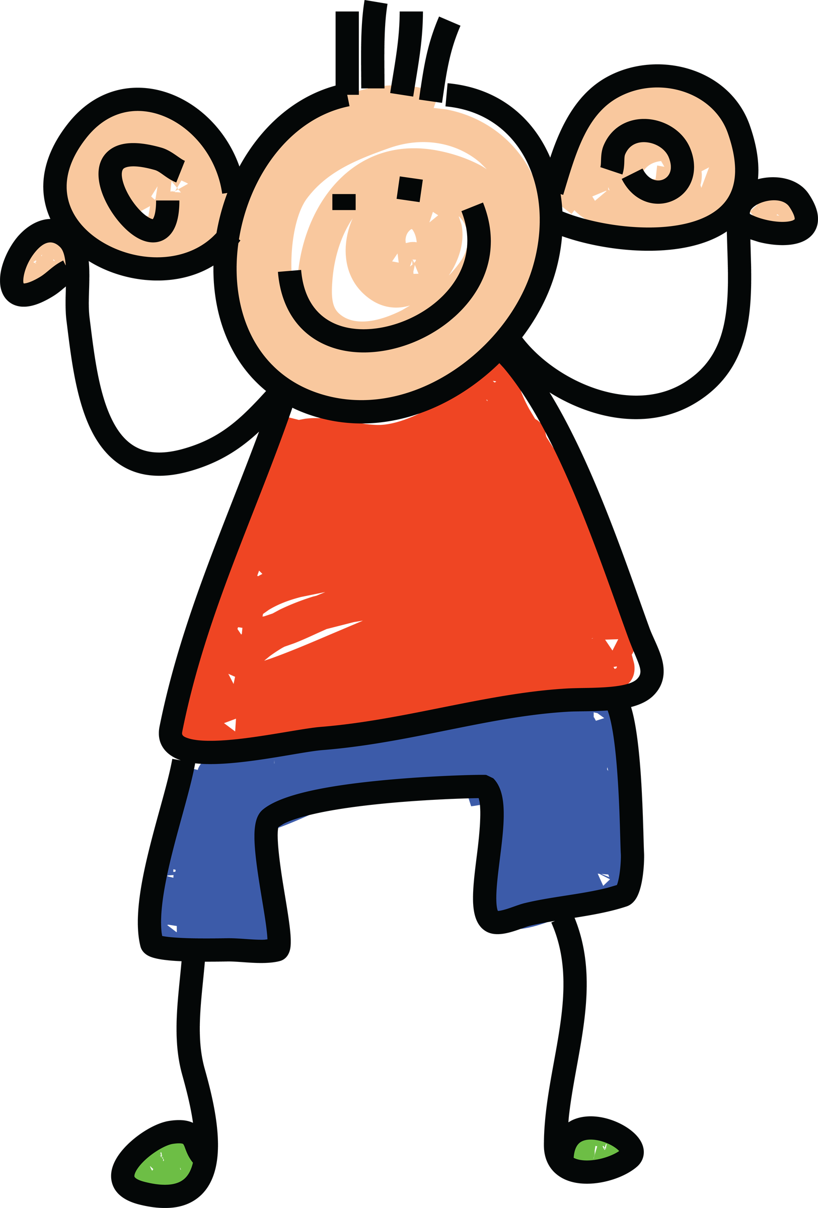 stickman style cartoon of a child listening with big ears
