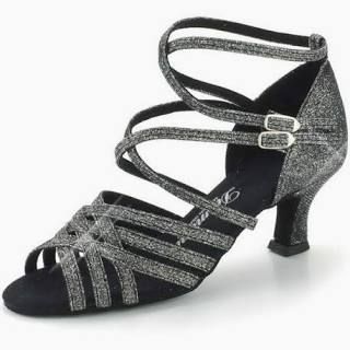 Model 108-087-519- Diamant Damen Lateinschuh offen- Schwarz-Silber
