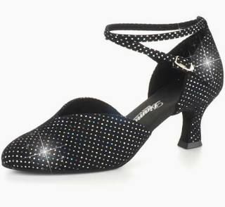 Model 105-068-155- Diamant Damen Lateinschuh geschlossen - Schwarz Pailletten