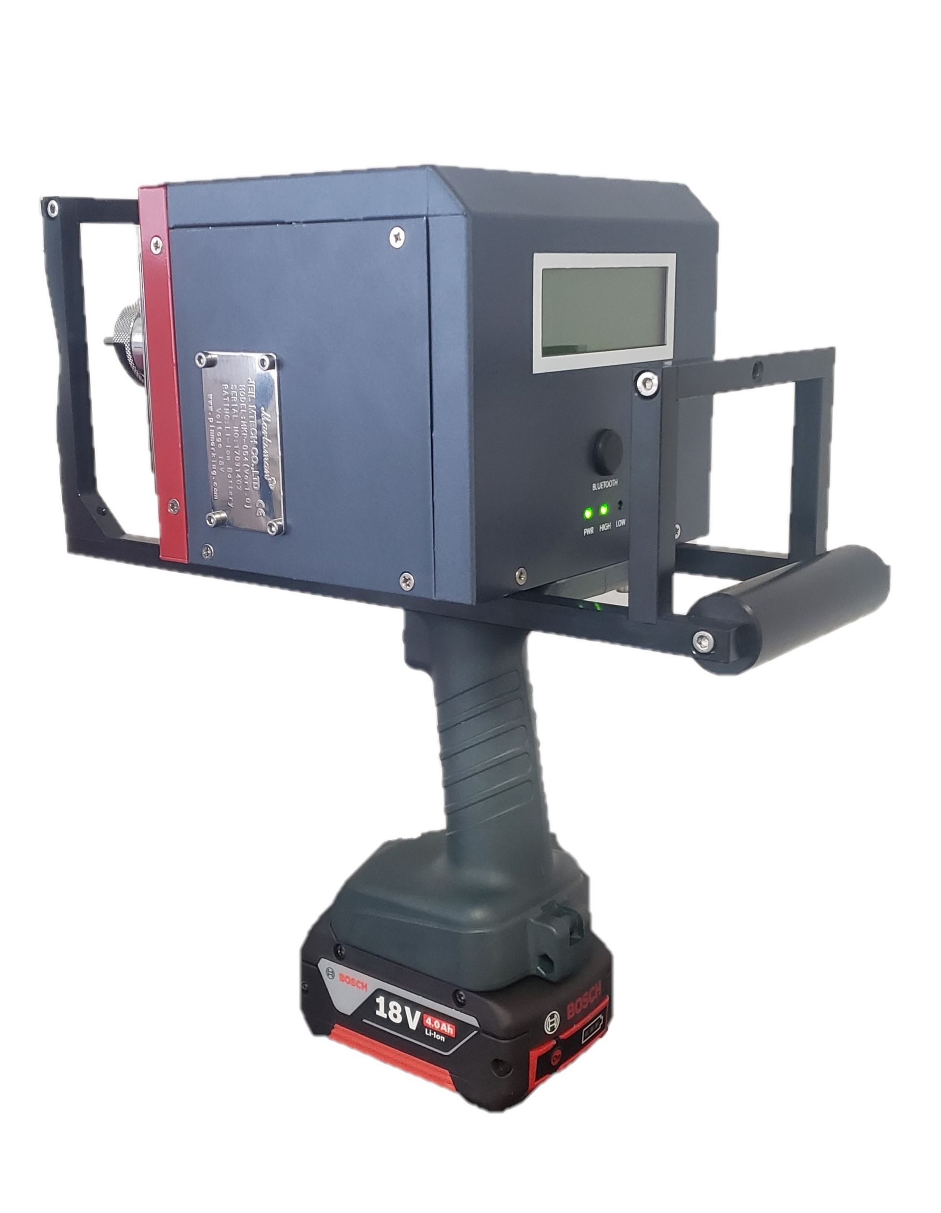 Mobiler Nadelpräger MKP-054 mit Akku und LCD Display.