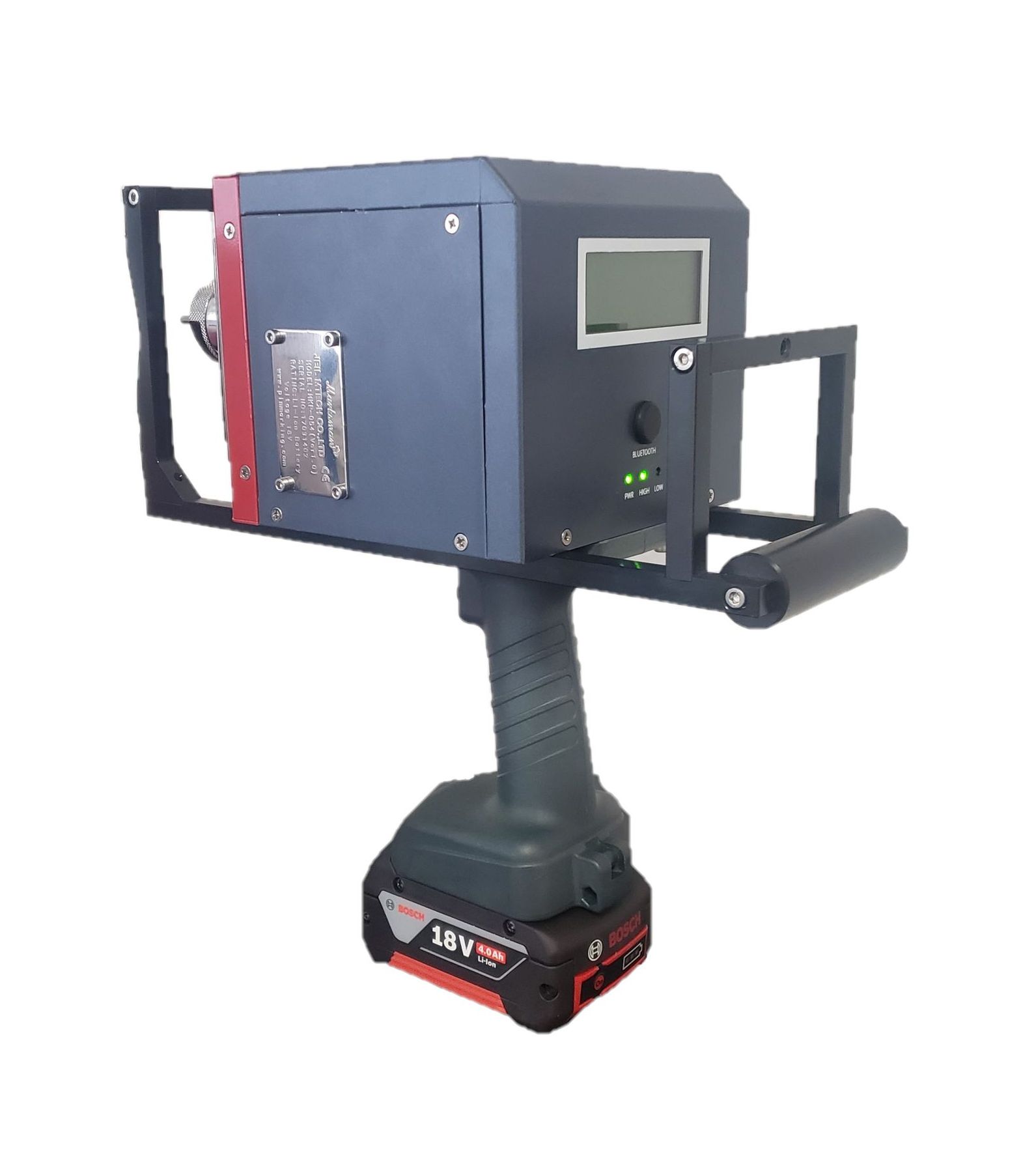 Mobiler Nadelpräger MKP-054 mit Akku und LCD Display.