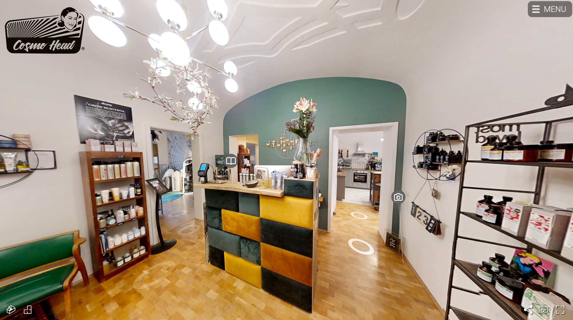 360 Grad Rundgang durch unseren Friseur Salon Cosmohead Leipzig