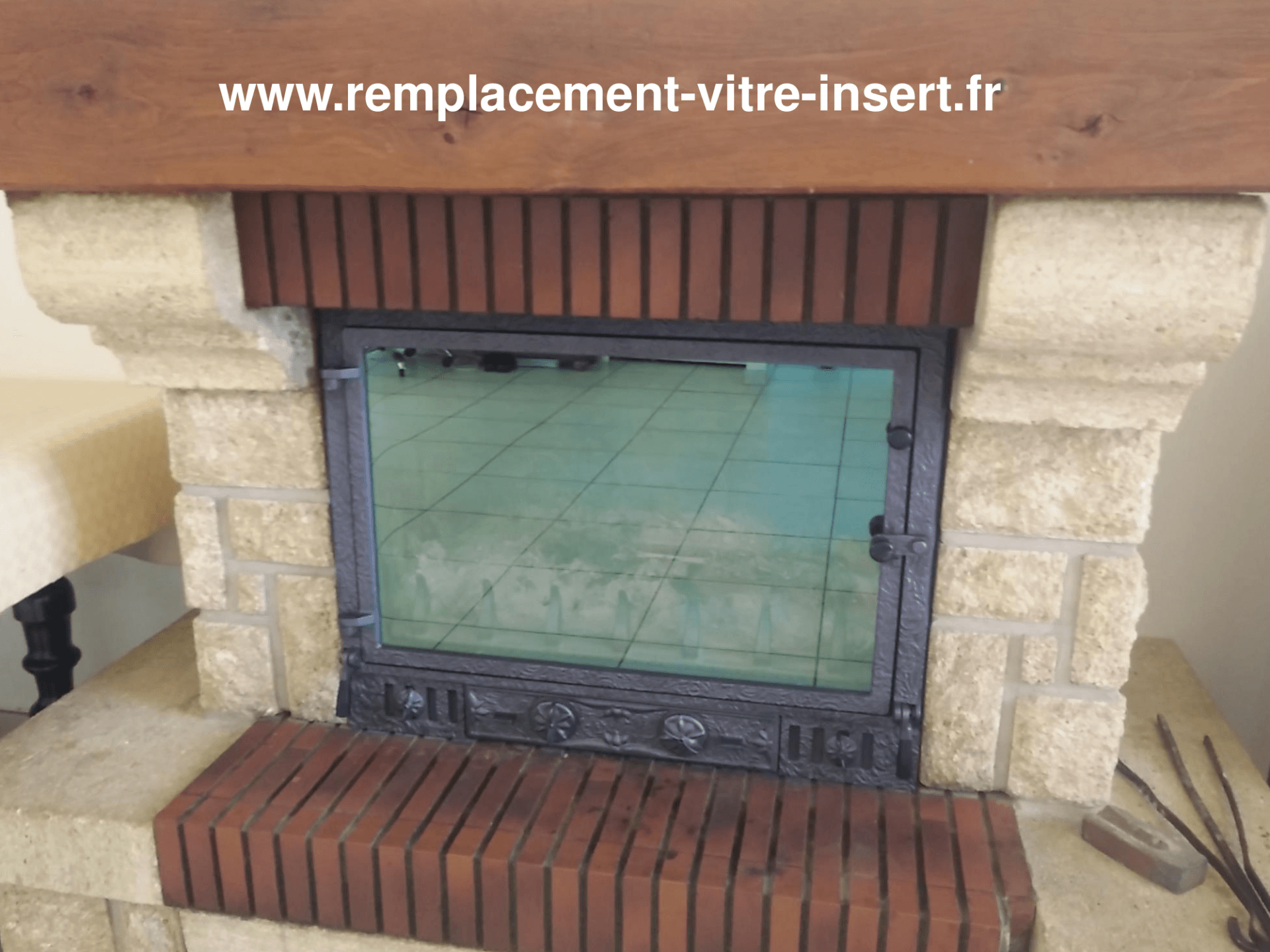 Verre remplacement vitre auto nettoyante cheminée insert Philippe