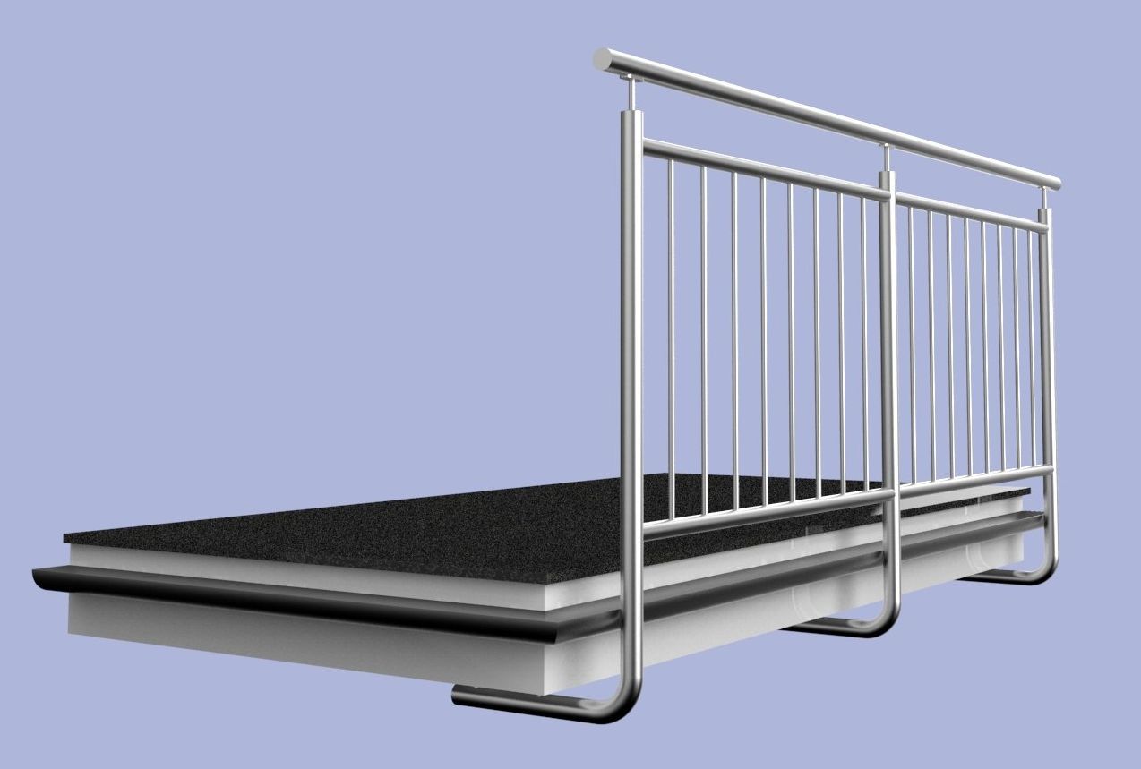 Geländerstützen gebogen mit M8 Fließbohrungen Geländerpfosten