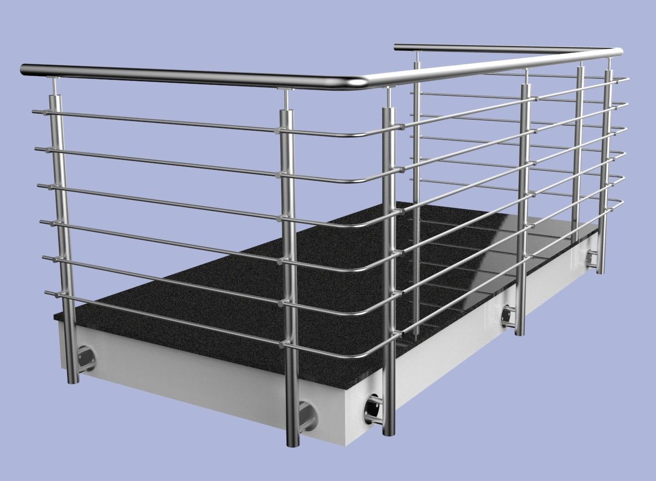 Geländerpfosten mit M6 Fließbohrungen Geländerpfosten