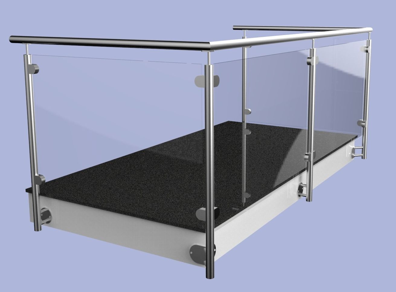 Geländerstützen mit M8 Fließbohrungen Geländerpfosten