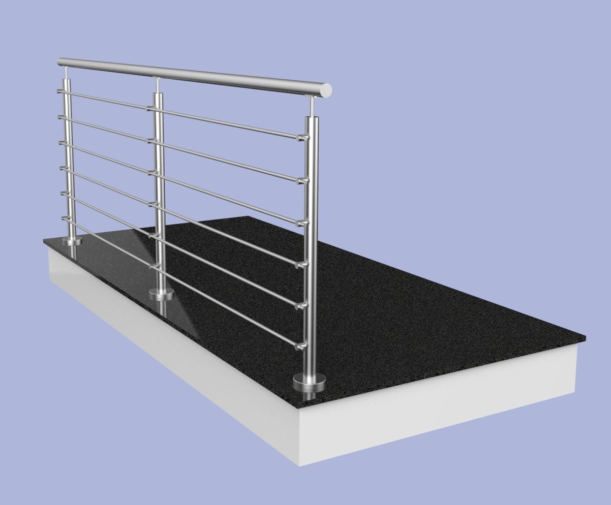 Pfosten mit M6 Fließbohrungen Geländerpfosten
