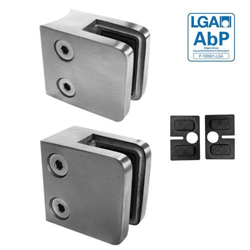 Glashalter aus Edelstahl für Glasgeländer