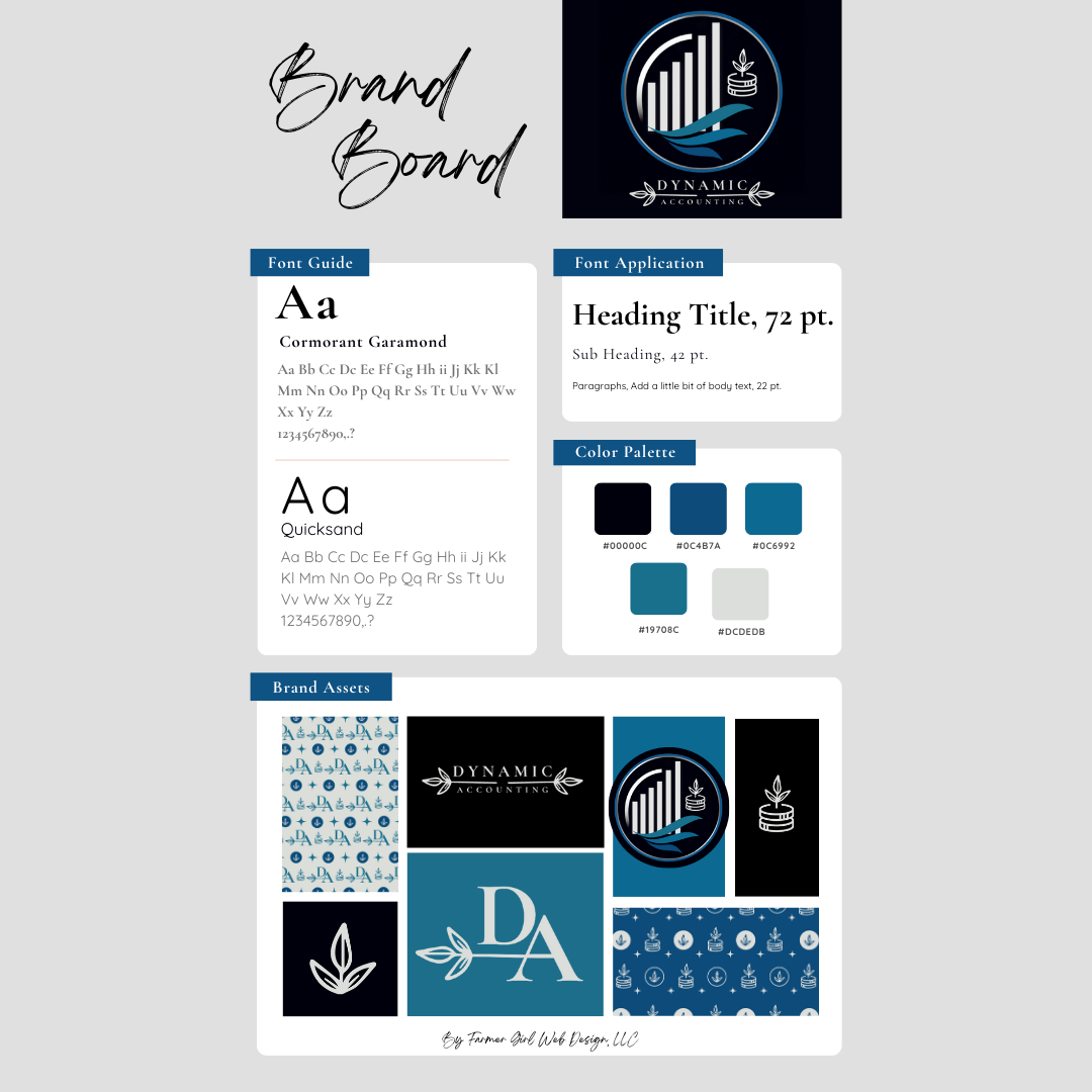 farmer girl web design brand development for dynamic accounting