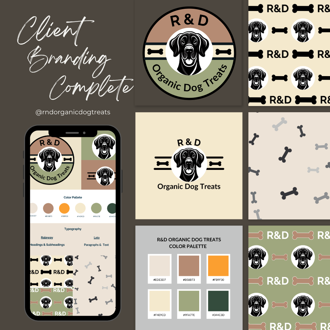 social media content created by Farmer Girl Web Design for R&D Organic Dog Treats