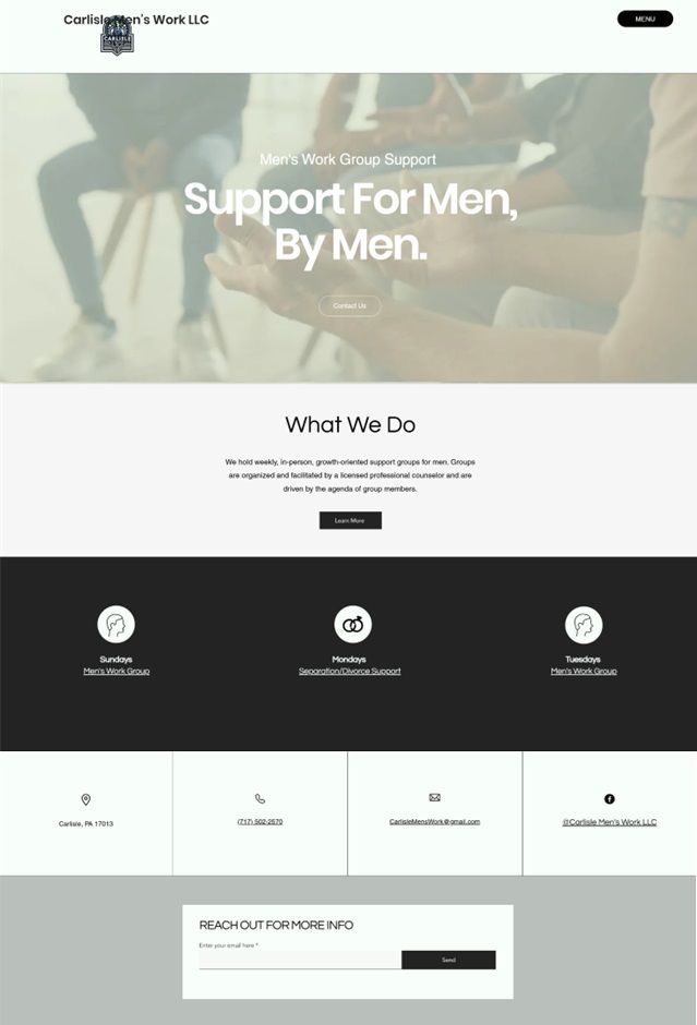 carlisle men's work website before professional redesign by farmer girl web design