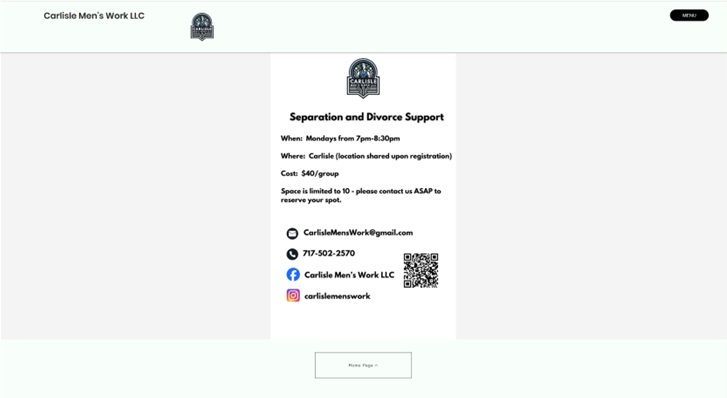 carlisle men's work website before professional redesign by farmer girl web design