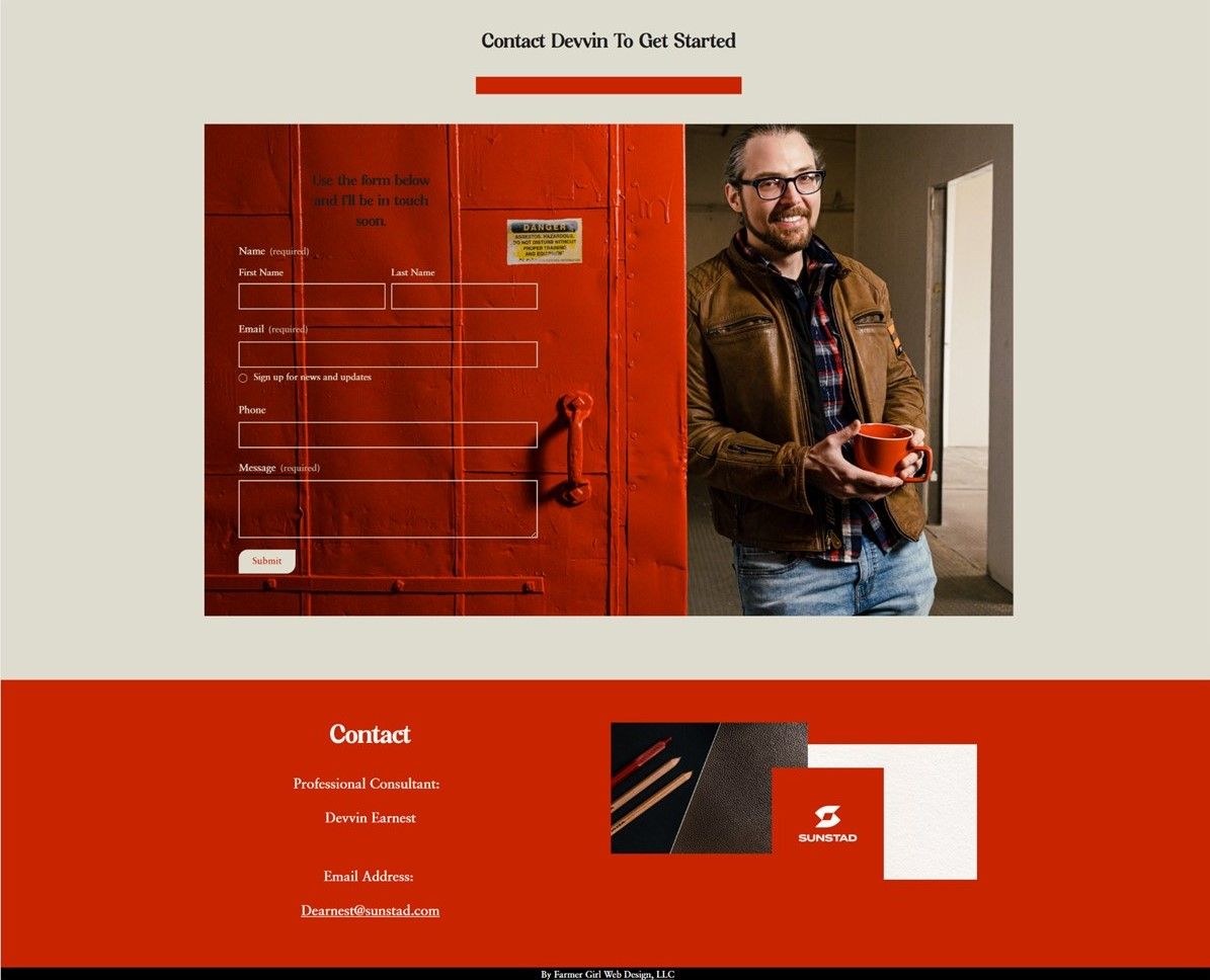 farmer girl web design portfolio sunstad
