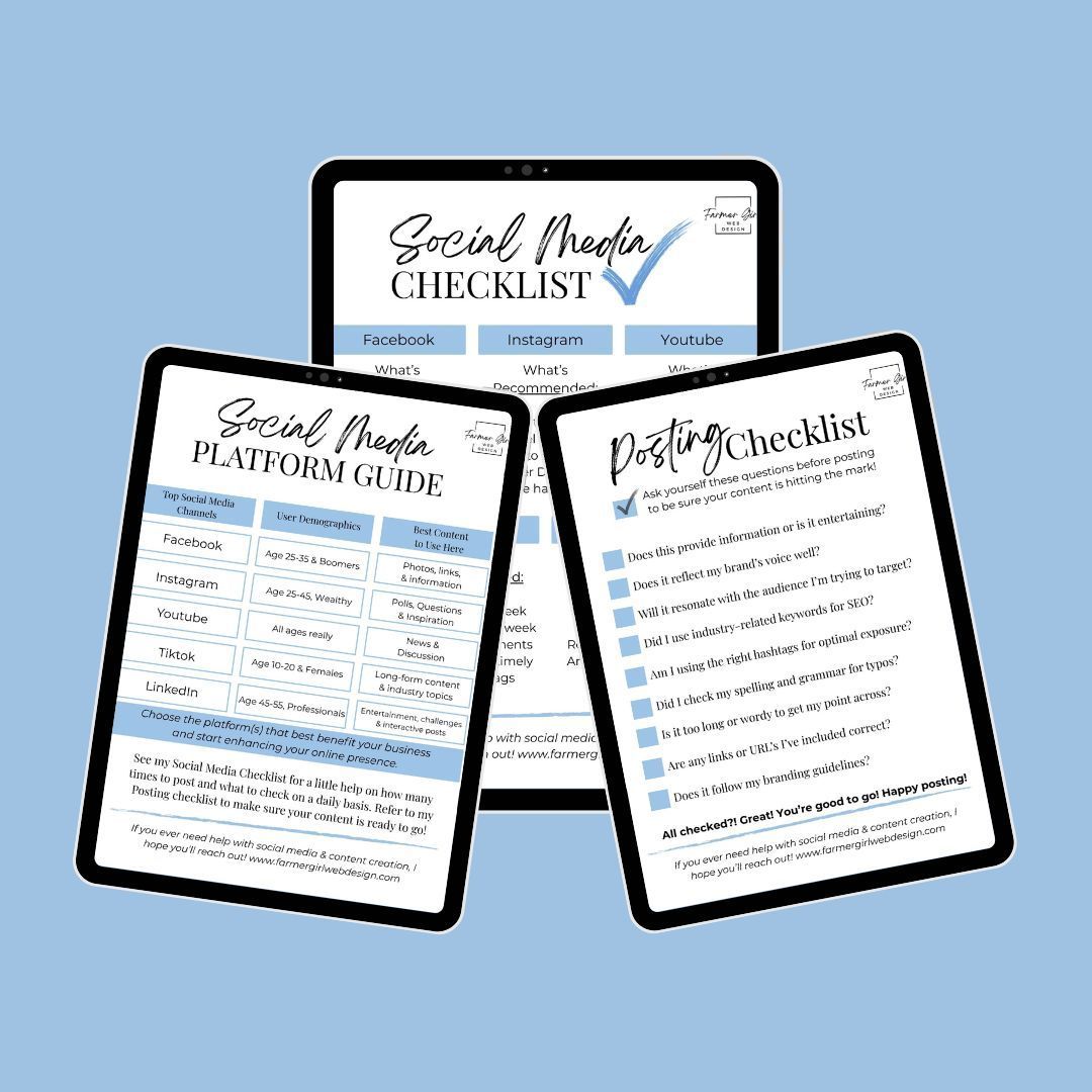 Farmer Girl Web Design social media platform guide and social media checklist free downloads Farmer Girl Web Design social media platform guide and social media checklist free downloads