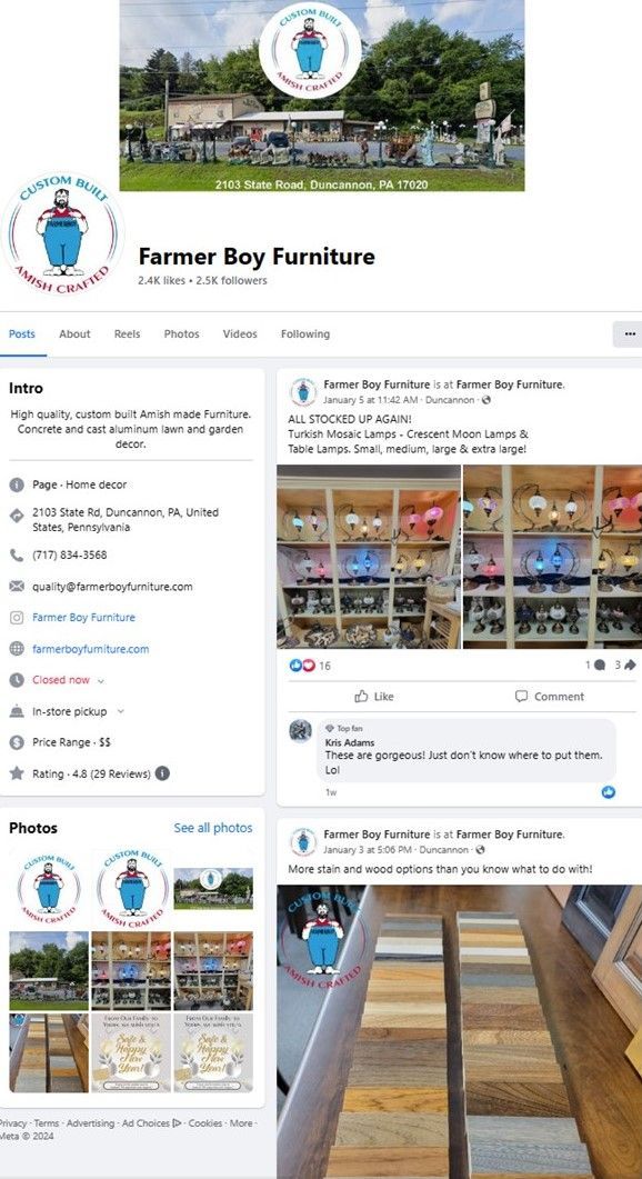 farmer girl web design farmer boy furniture instagram social media account set up farmer girl web design farmer boy furniture facebook business social media account set up