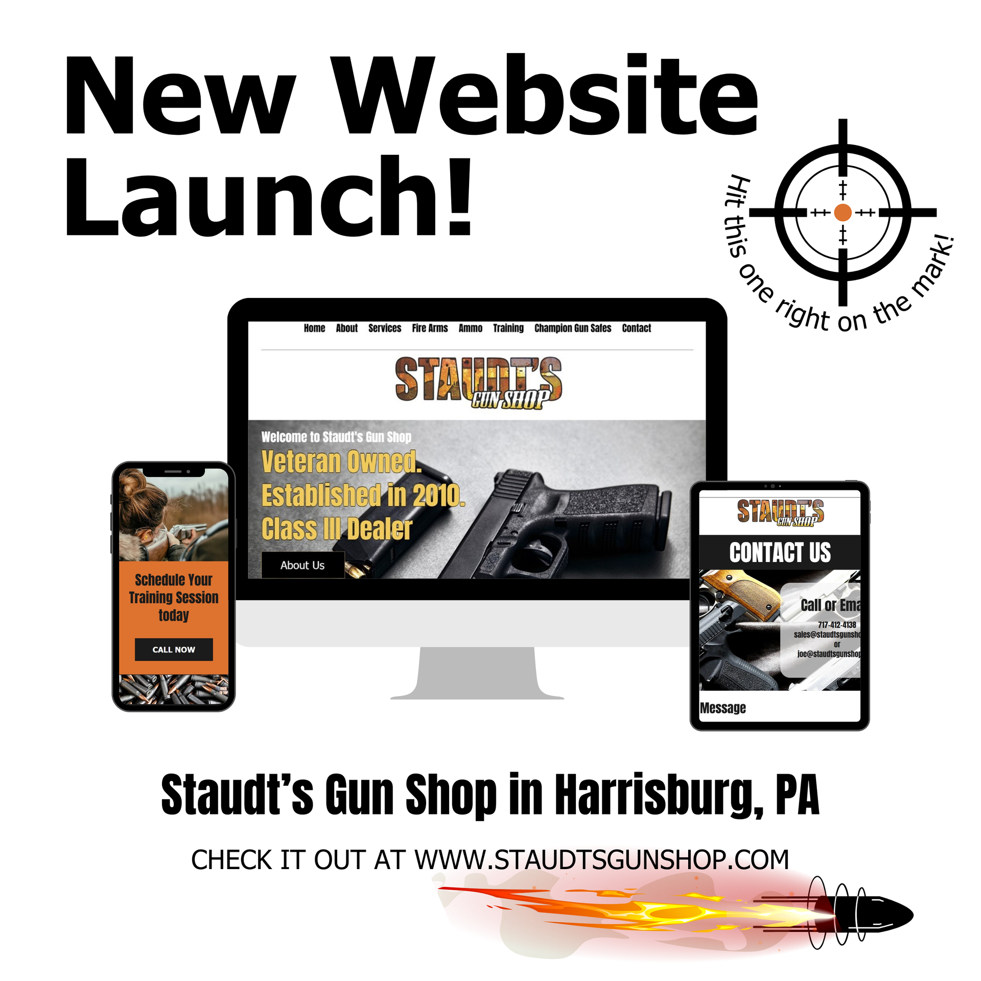 Staudt's gun shop logo