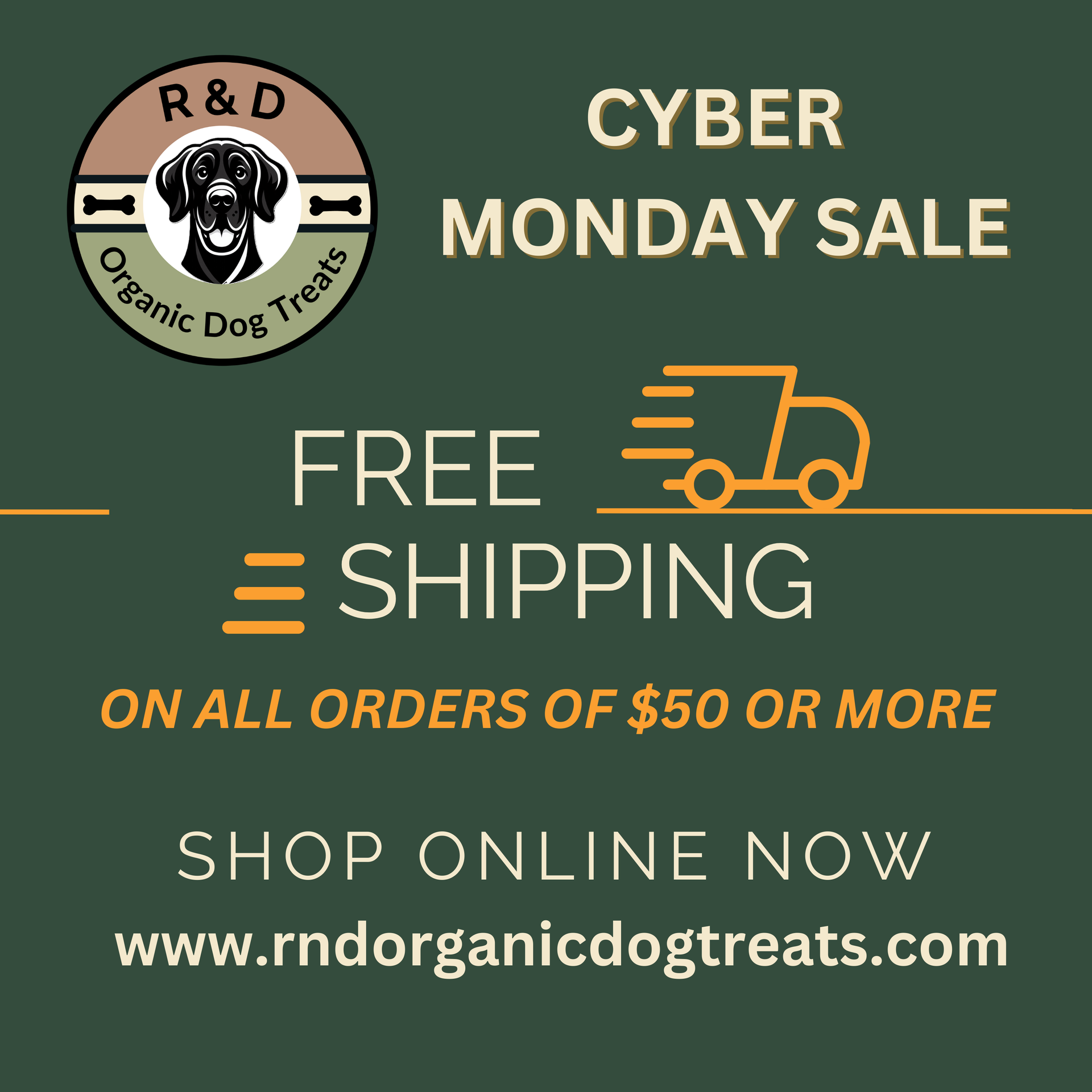 social media content created by Farmer Girl Web Design for R&D Organic Dog Treats