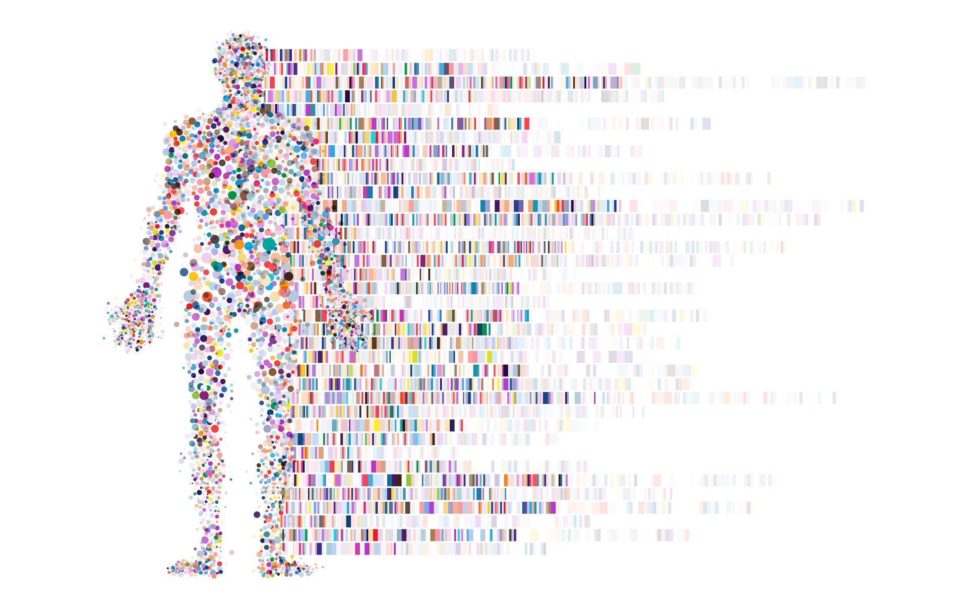Illustration of human DNA strands representing epigenetics and gene regulation