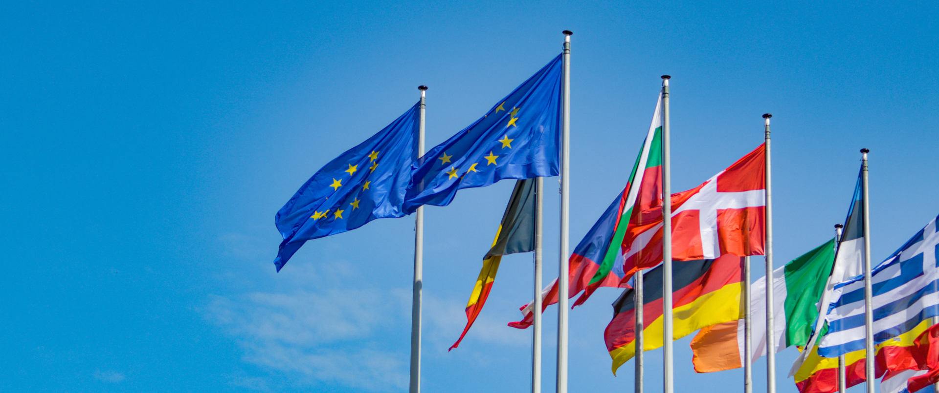 Bild mit Flaggen der EU
