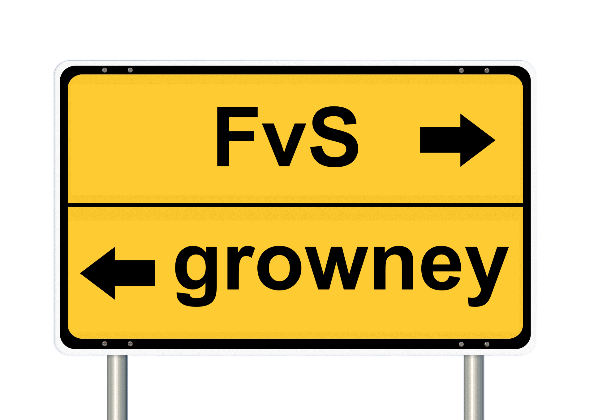 Schild mit Richtungspfeilen zu Flossbach von Storch und Growney