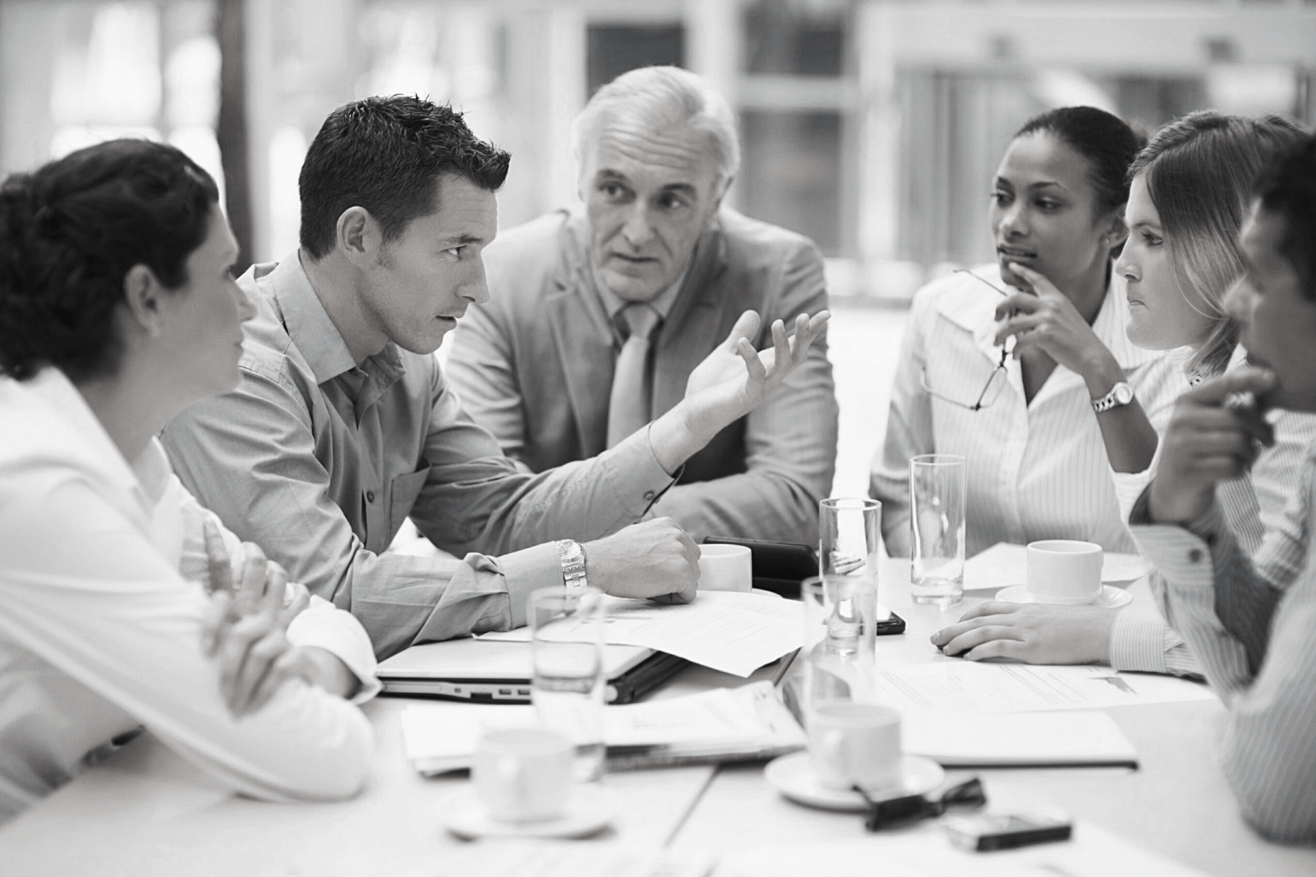 Familie im Managementmeeting