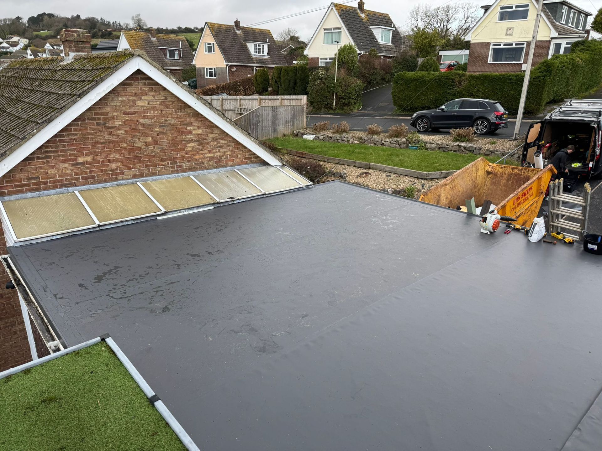 Garage flat roof replacement in Paignton