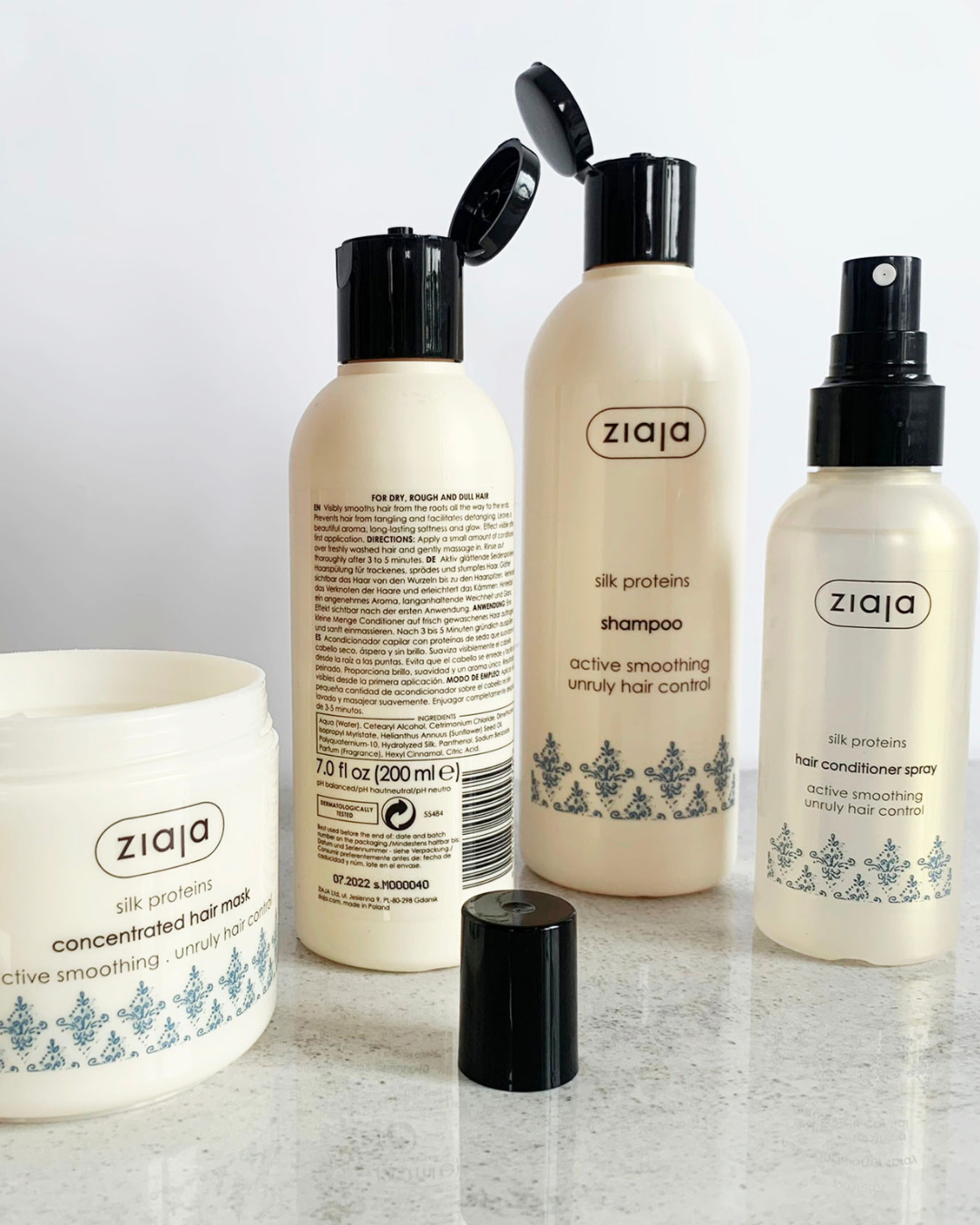 Ziaja Seidenprotein Körper- und Haarpflege.