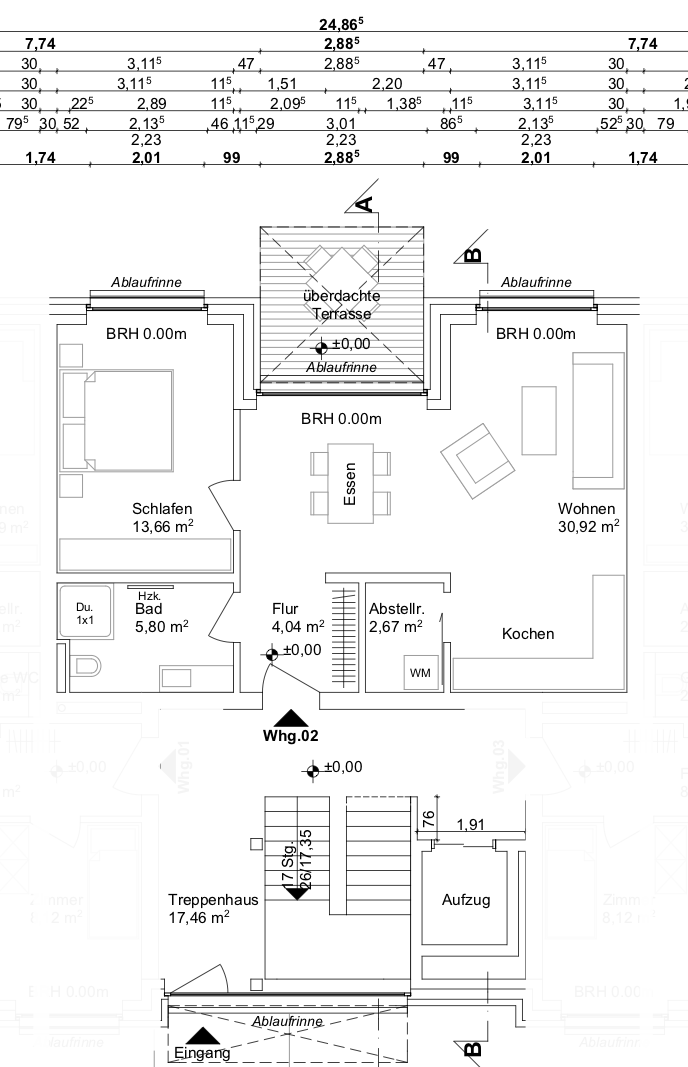 Gesamtmietfläche 62qm