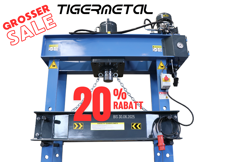 Neumaschine - Hydraulische Werkstattpresse 30 Tonnen - Tigermetal