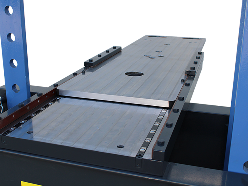 Detailansicht eines fahrbaren Auflagetisches - Sonderanfertigung