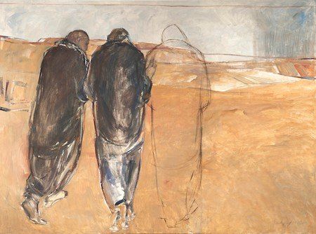 Bild: Janet Brook-Gerloff (*1947), Unterwegs nach Emmaus
