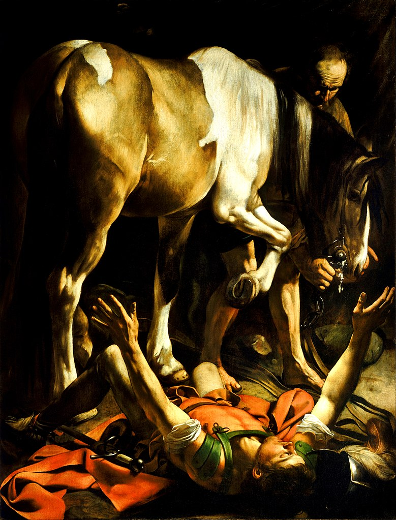 Bild: Bekehrung des Paulus, Caravaggio, Cerasi-Kapelle in der Kirche „Santa Maria del Popolo“, Rom. | wikipedia.org