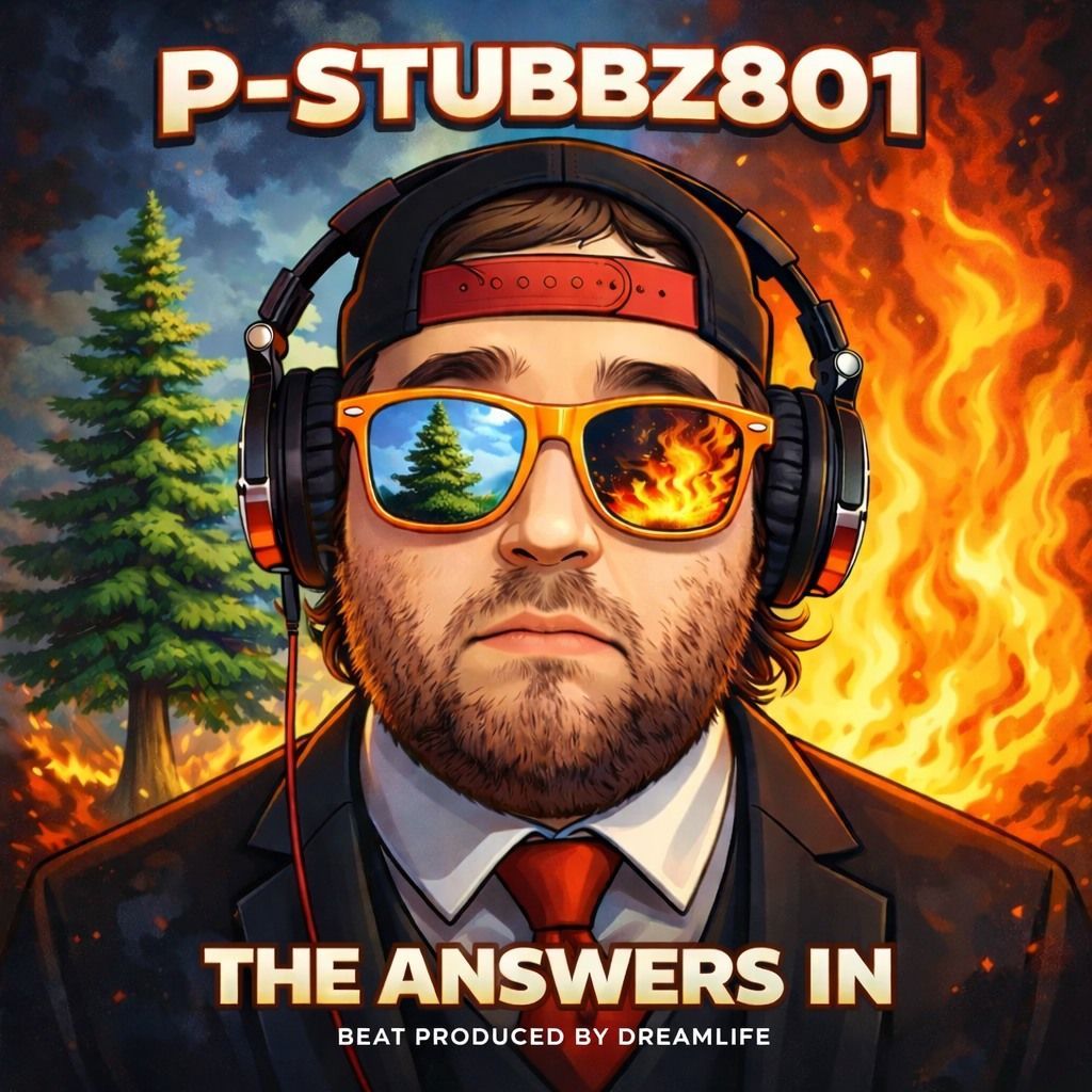 P-Stubbz801 - The Answers In single cover art - Beat produced by DreamLife - SDBG Studios Utah 2026