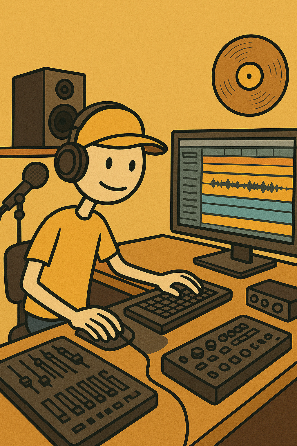 Stick Figure making Music