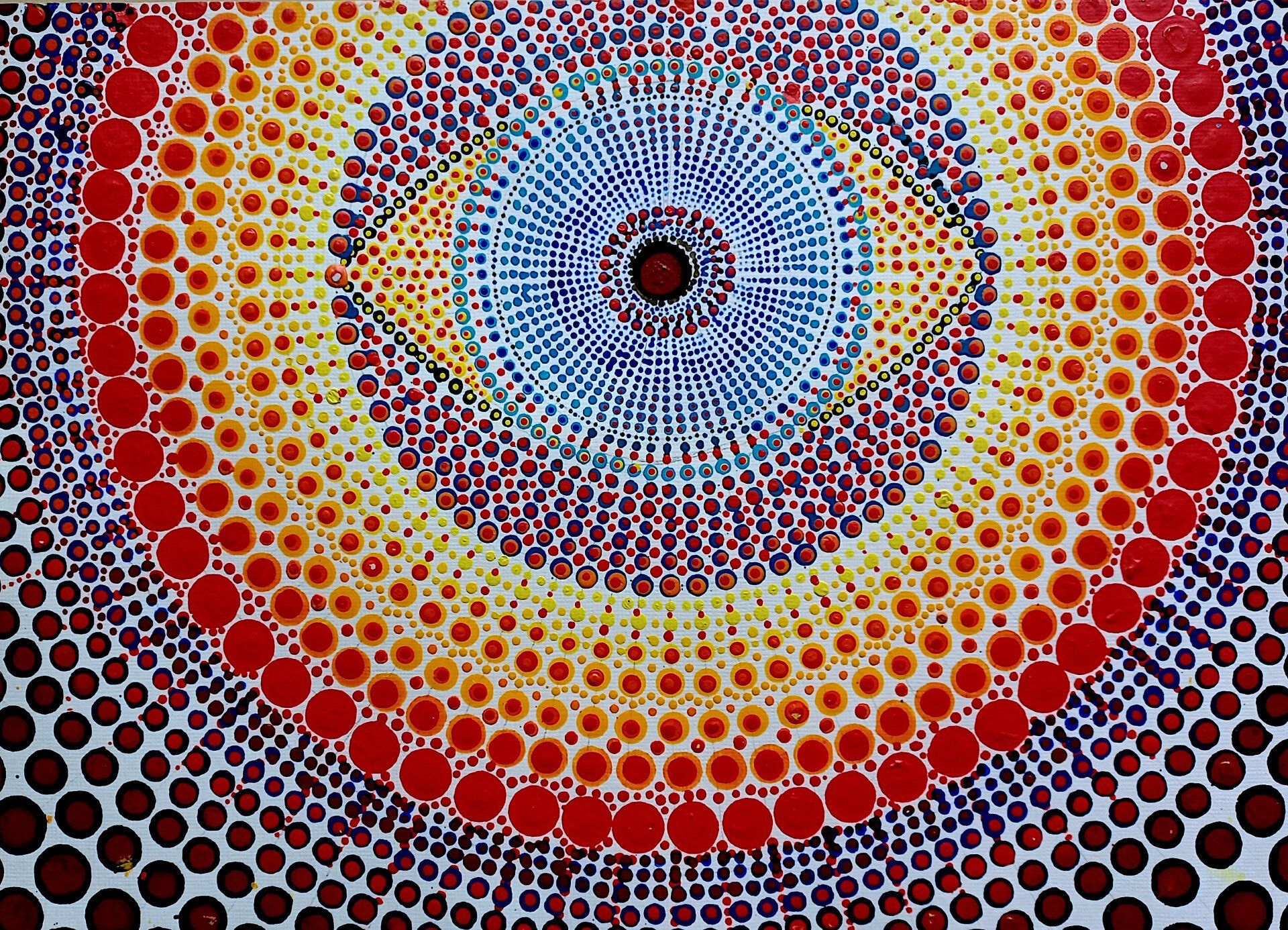 Galerie Hans Peter Wühler Dotpainting 4 Acryl auf Zeichenkarton hpw 2022 ca. 29,7 x 21 cm Original: 89,00 € Replikatdruck auf Leinwand DIN A4: 60,00 € Bild-Nr.: 01-004