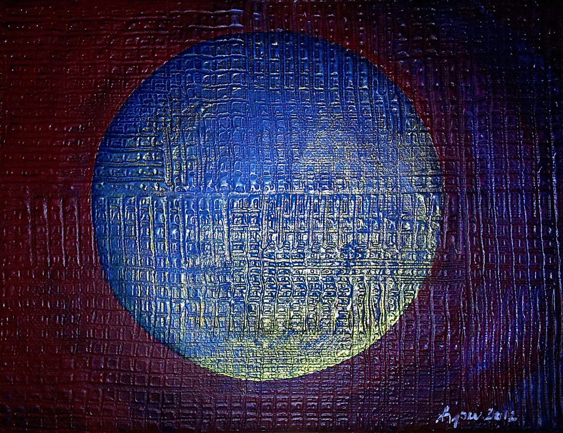 Galerie Hans Peter Wühler Welten 13 Acryl/Gel/Sand/Epoxitharz auf Leinwand hpw 2012 ca. 24 x 18 cm Original: 85,00 € Replikatdruck auf Leinwand 24 x 18 cm: 52,00 € Bild-Nr.: 02-013