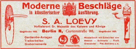 Loevy-Anzeige aus Berliner Architekturwelt, 1911 Loevy-Anzeige aus Berliner Architekturwelt, 1911
