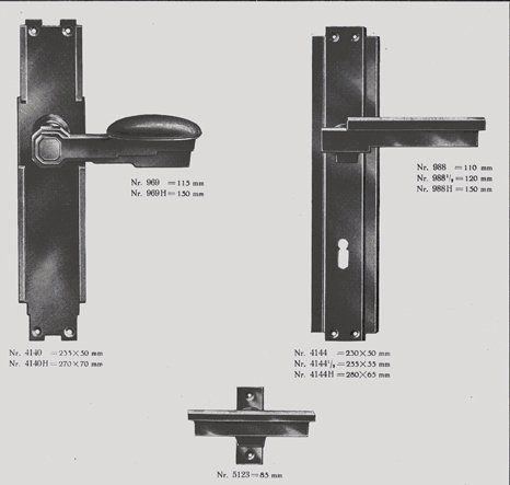 Auszug aus Neue Beschläge Liste B, 1928 WEHA, Neue Beschläge Liste B, 1928