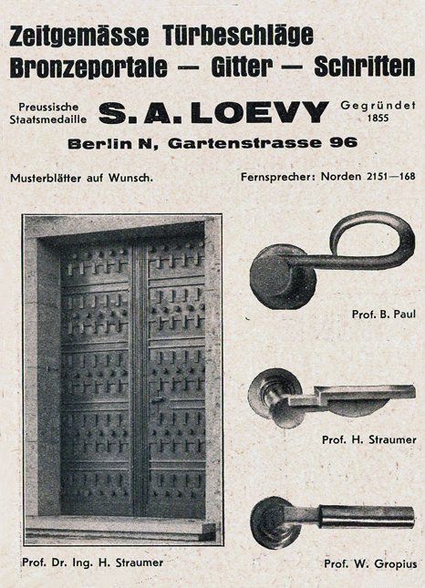 Loevy-Anzeige aus der Zeitschrift Die Baugilde Loevy-Anzeige aus der Zeitschrift Die Baugilde